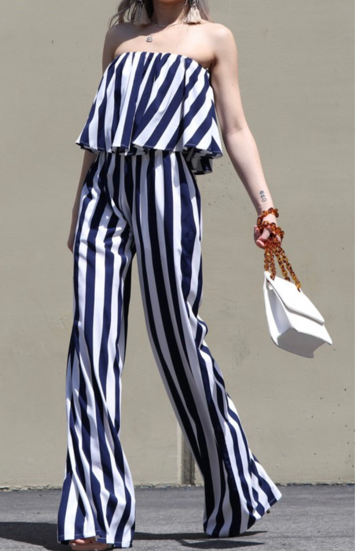 Navy Stripes Jumpsuit