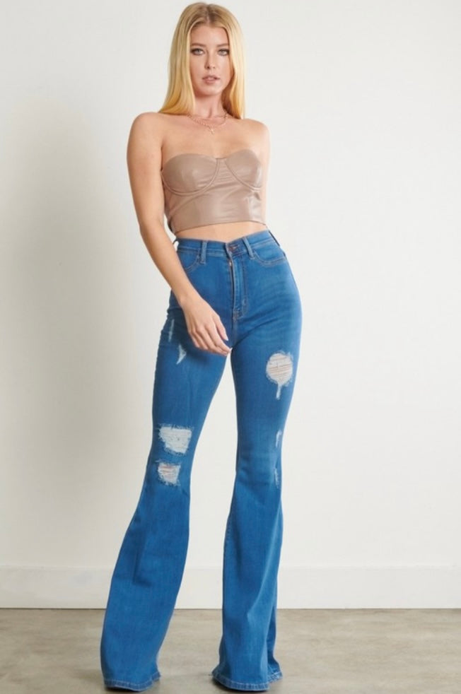 Distressed Flare Jeans