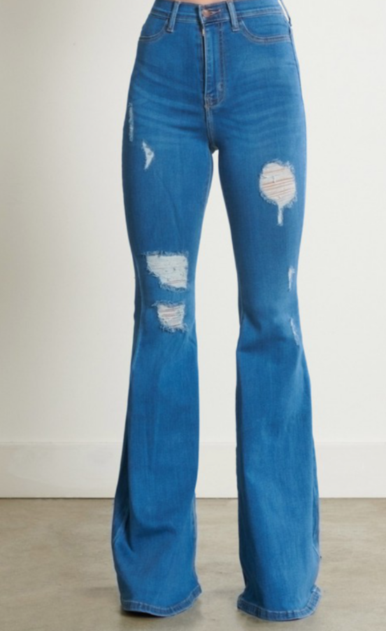 Distressed Flare Jeans