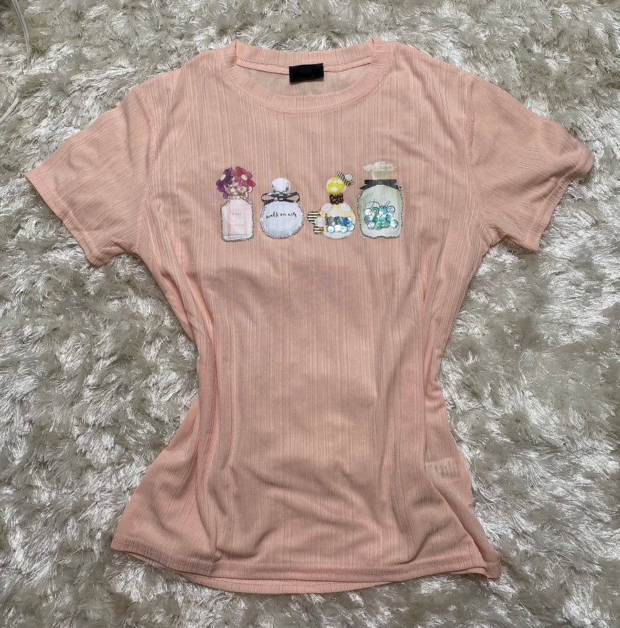 Perfume Bottles Print Top