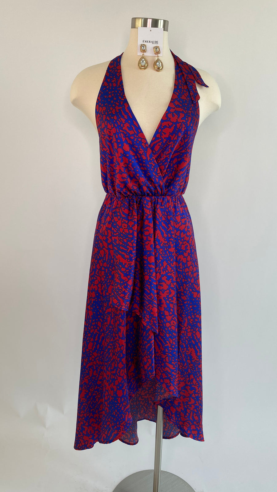 Linda Halter Sarong Midi Dress