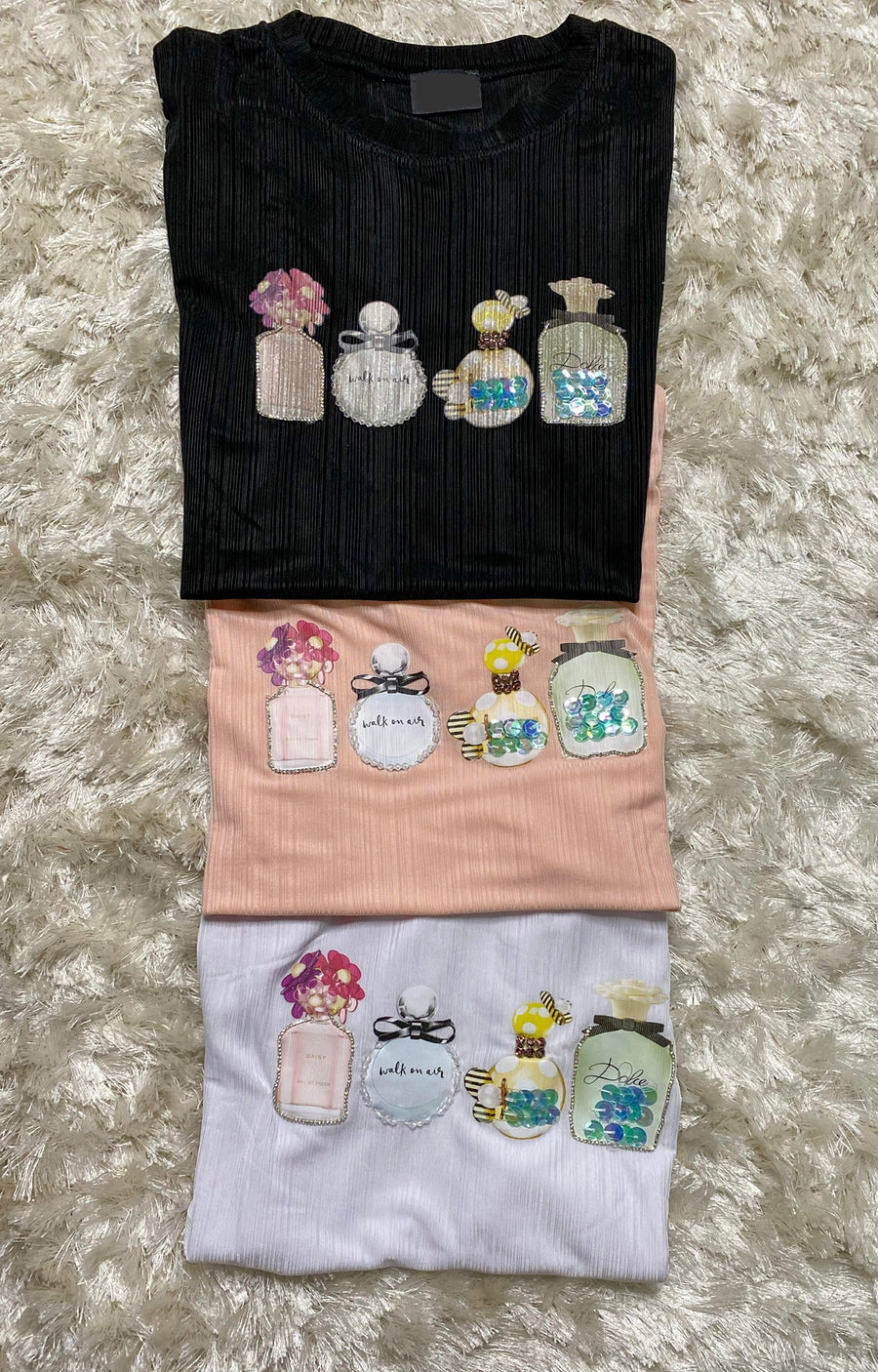 Perfume Bottles Print Top