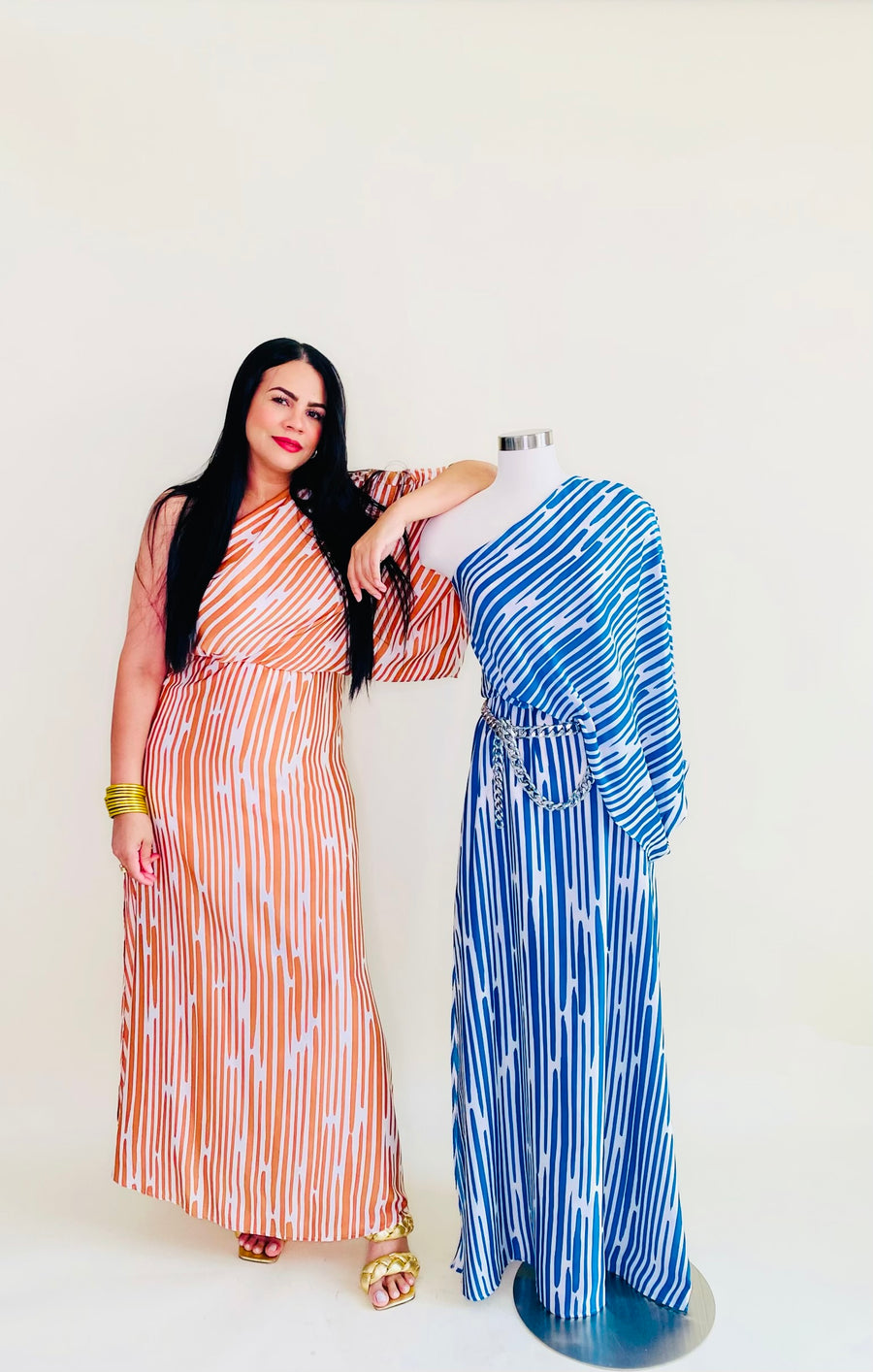 Mila Blue Stripe Maxi Dress