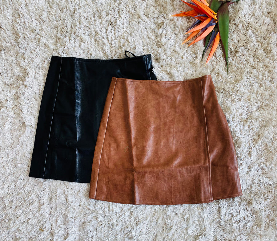 Pleather Mini Skirt