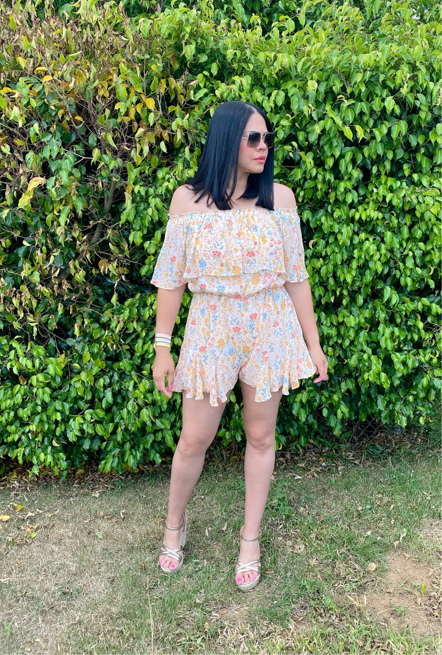 French Floral Romper