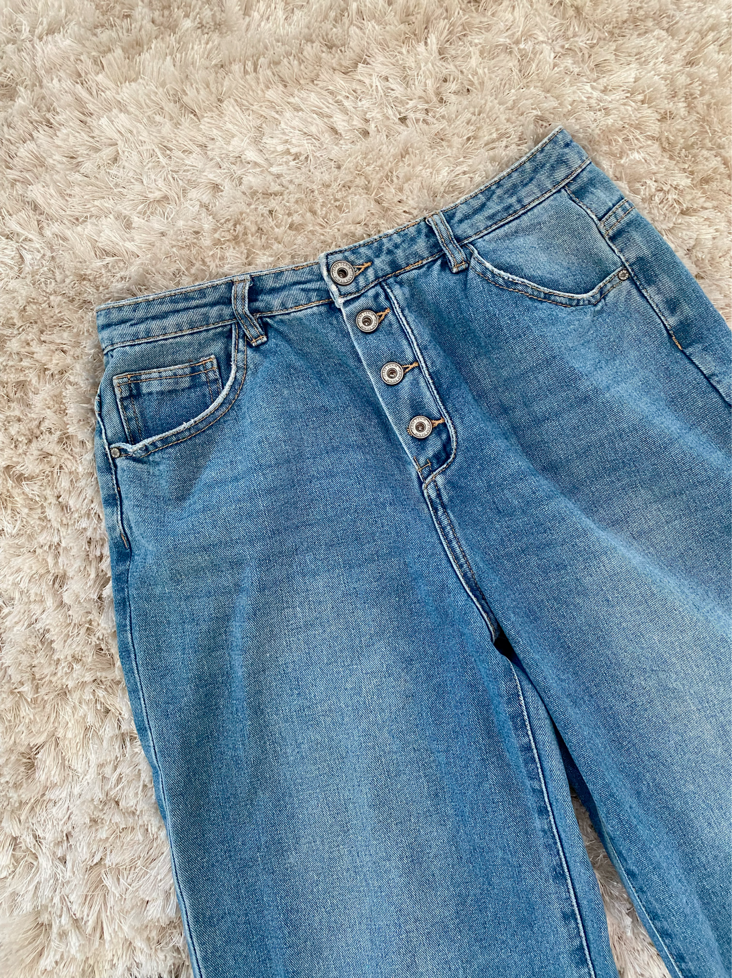 Pink Feather Trim Jeans