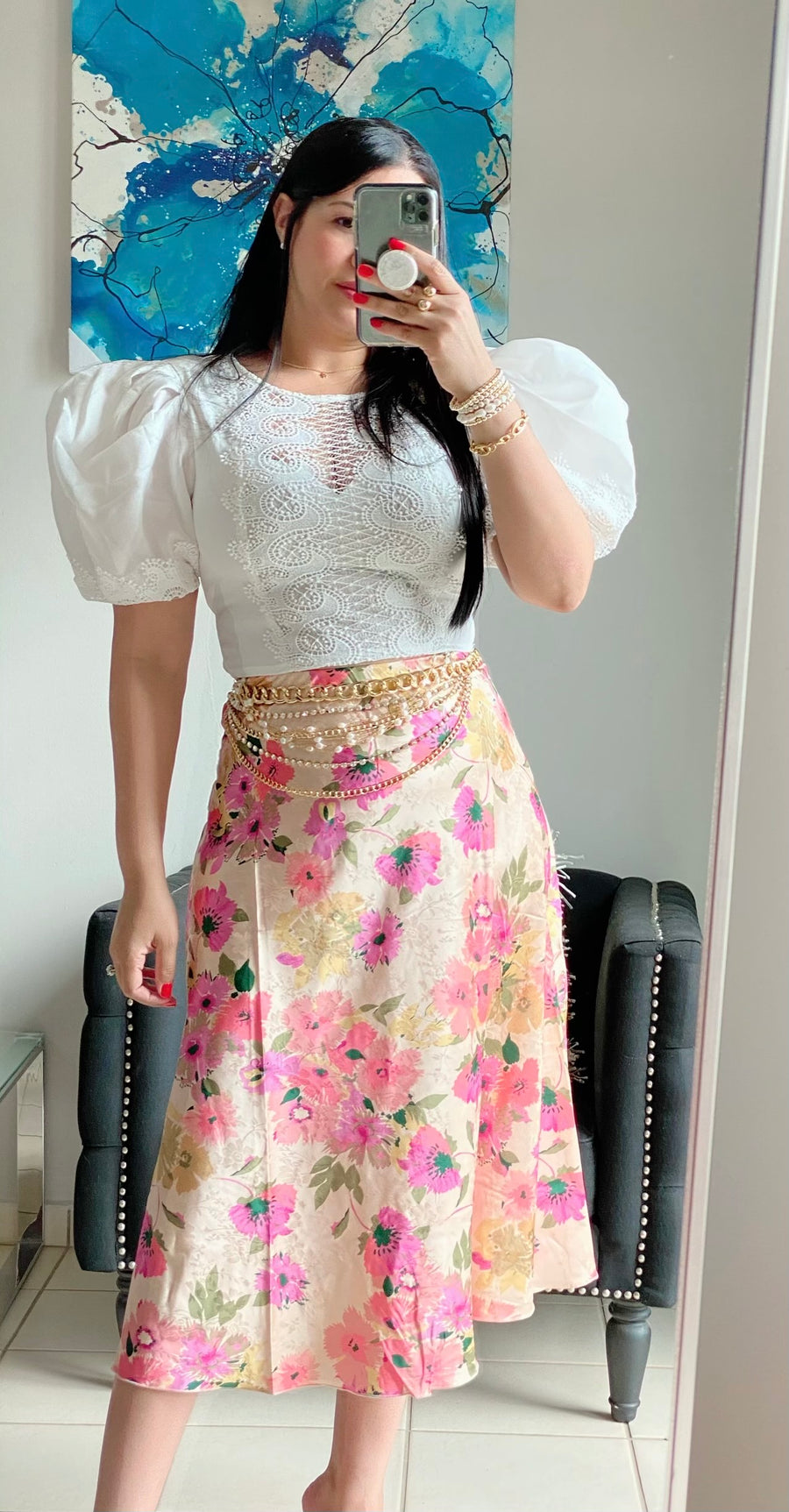 Rose Pink Satin Skirt