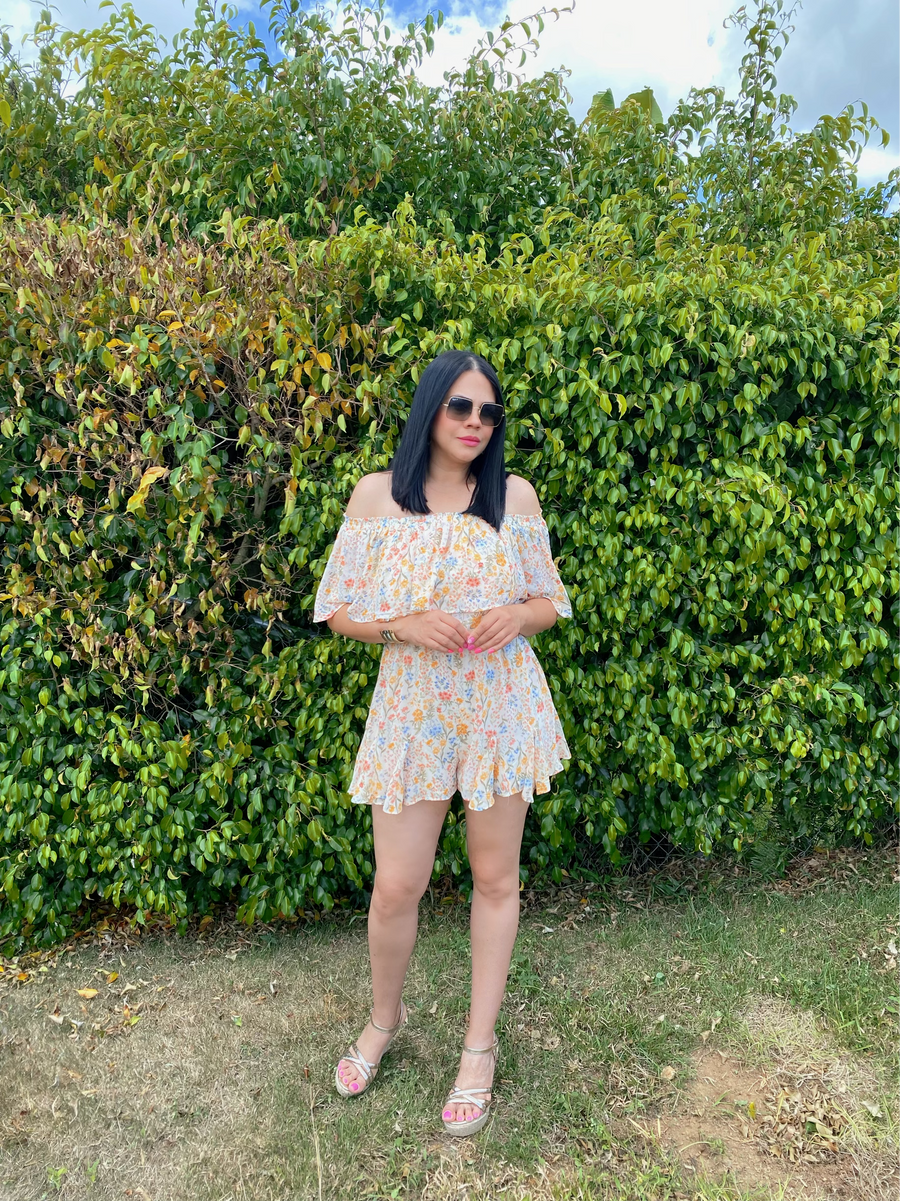 French Floral Romper