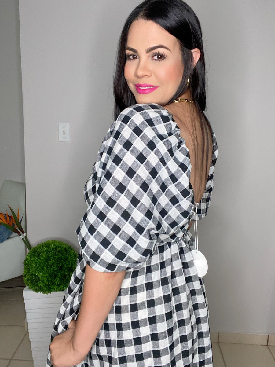 Gingham Babydoll Dress