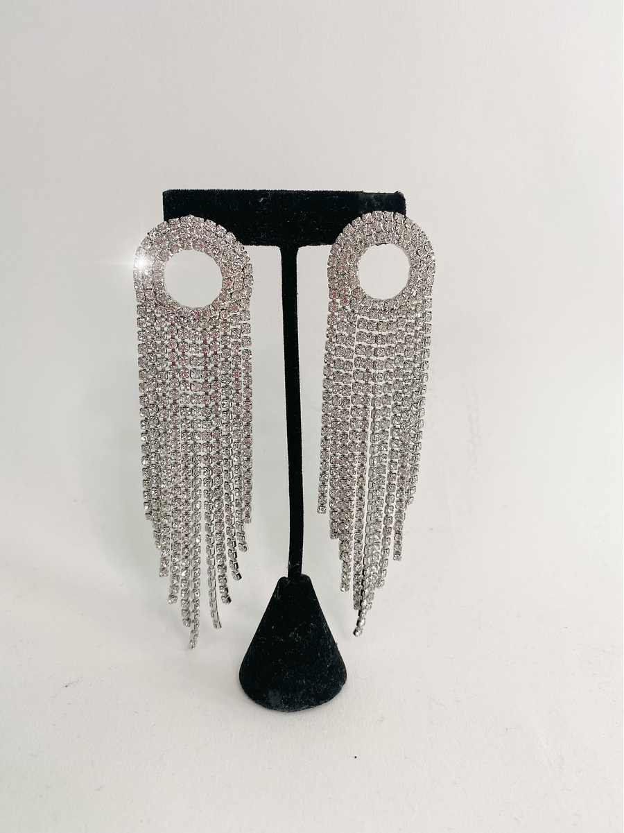 Rhinestone Fringe Earrings