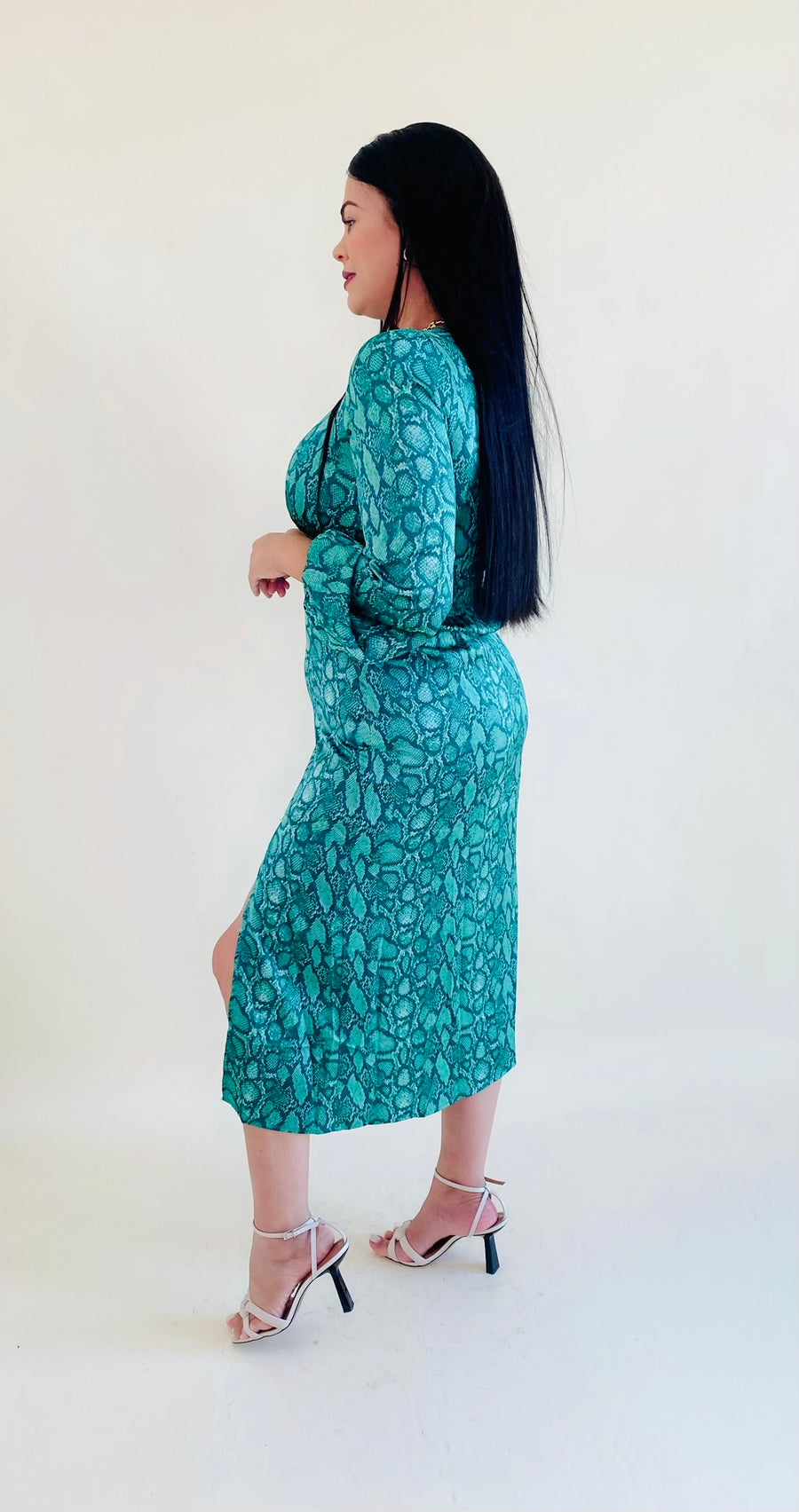 Gwen Snake Print Midi Dress